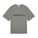 FEAR OF GOD ESSENTIALS 3D Silicon Applique Boxy T-Shirt Gray Flannel/Charcoal